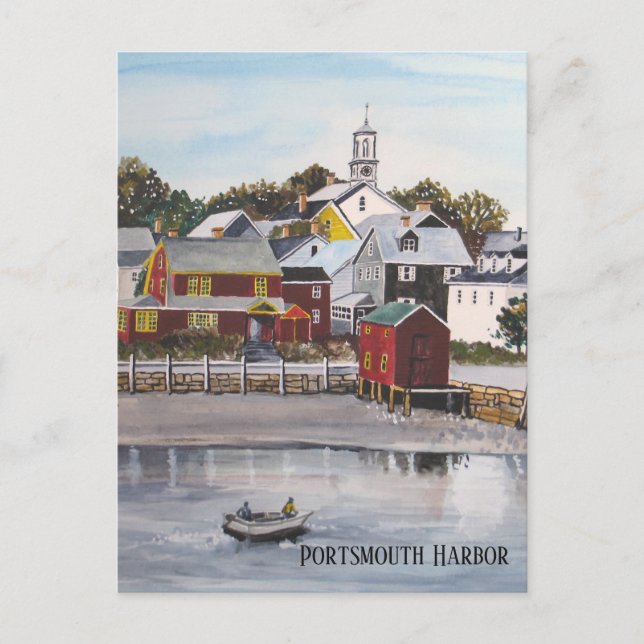 Cartão Postal Portsmouth Harbour, New Hampshire (Frente)