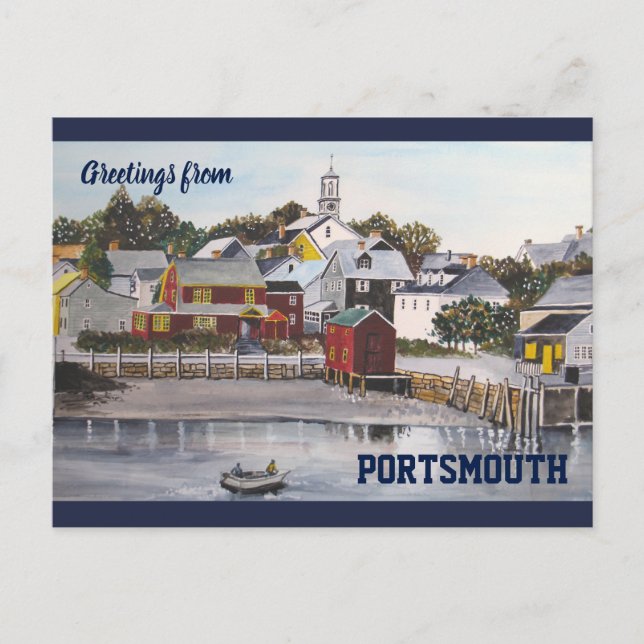 Cartão Postal Portsmouth Harbour, New Hampshire (Frente)