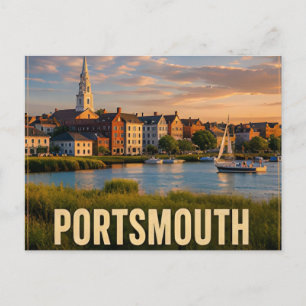Cartão Postal Portsmouth New Hampshire EUA Viagem pela Costa Mar
