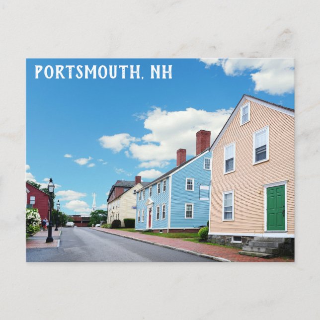 Cartão Postal Portsmouth New Hampshire The Hill Historic Houses (Frente)