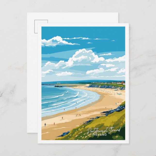 Cartão Postal Portstewart Strand Ireland - Viagem ilustração (Frente/Verso)
