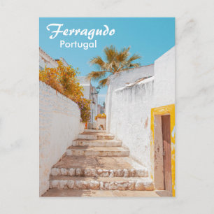 Cartão Postal Portugal Ferragudo nas velhas escadas do Algarve