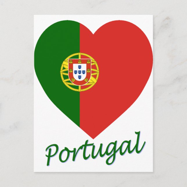 Cartão Postal Portugal Flag Heart (Frente)