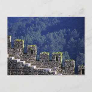 Cartão Postal Portugal, Obidos. Escadas junto a muralhas ameadas