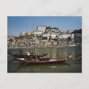 Cartão Postal Portugal, Porto, Barco Com Barris De Vinho