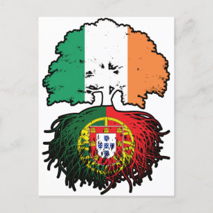 Cartão Postal Portugal Portugal Irish Tree Roots Flag