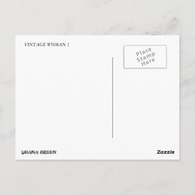 CARTÃO POSTAL PÓS-CARTÃO VINTAGE MULHER 1 (Verso)