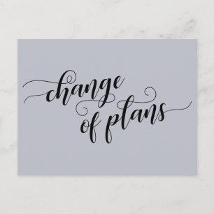 Cartão Postal Pós-casamento de Elegante Blue Change of Plan