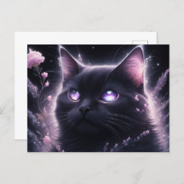 Cartão Postal Poscards Chat Mauve