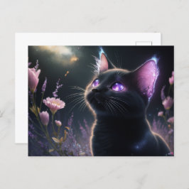 Cartão Postal Poscards Chat Mauve 11