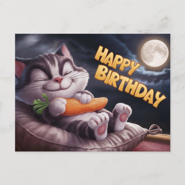 Cartão Postal Poscards Happy Birthday Petit Chat (Frente)
