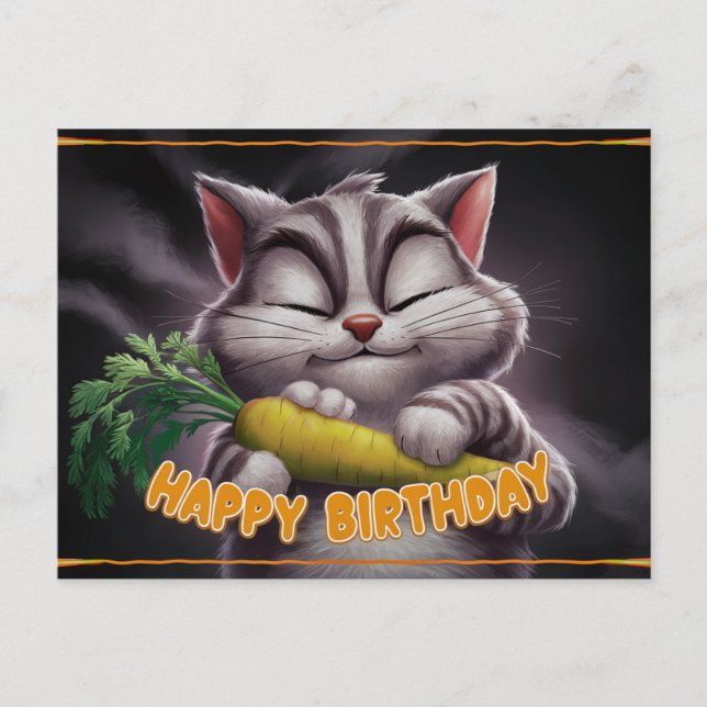 Cartão Postal Poscards Happy Birthday Petit Chat 02 (Frente)