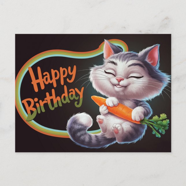 Cartão Postal Poscards Happy Birthday Petit Chat 03 (Frente)