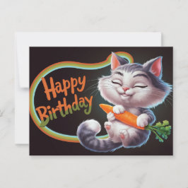 Cartão Postal Poscards Happy Birthday Petit Chat 03