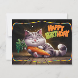 Cartão Postal Poscards Happy Birthday Petit Chat 04