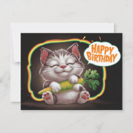 Cartão Postal Poscards Happy Birthday Petit Chat 05