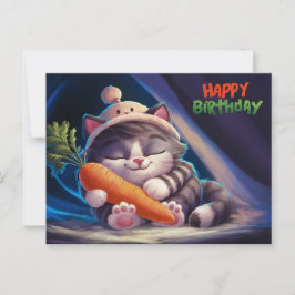 Cartão Postal Poscards Happy Birthday Petit Chat 07