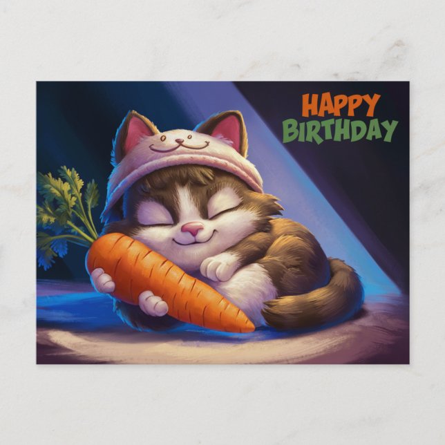 Cartão Postal Poscards Happy Birthday Petit Chat 09 (Frente)