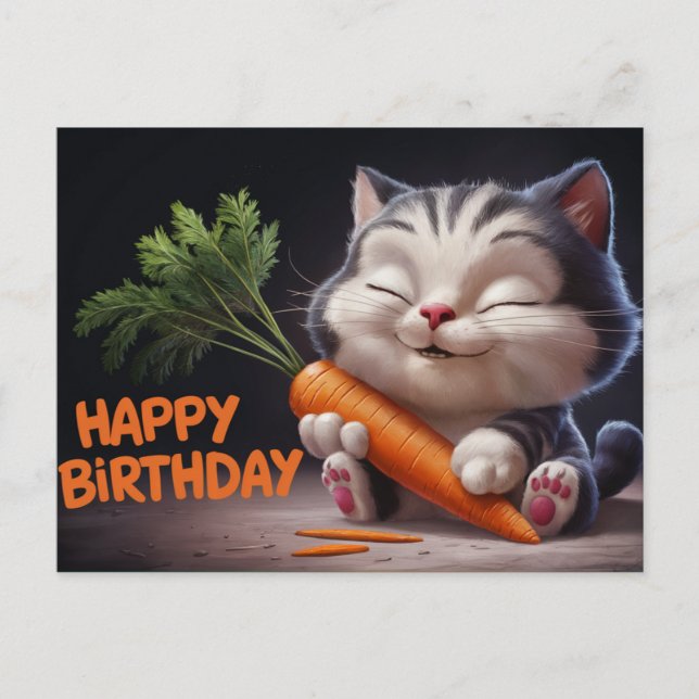 Cartão Postal Poscards Happy Birthday Petit Chat 11 (Frente)