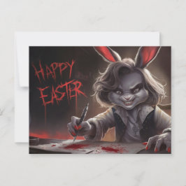 Cartão Postal Poscards Happy Easter Femme Lapin 05