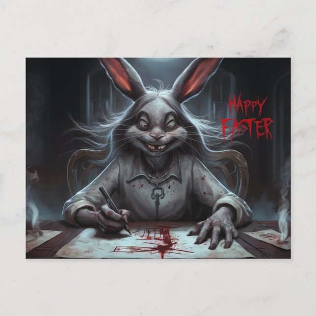Cartão Postal Poscards Happy Easter Femme Lapin 06 (Frente)
