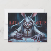 Poscards Happy Easter Femme Lapin 07