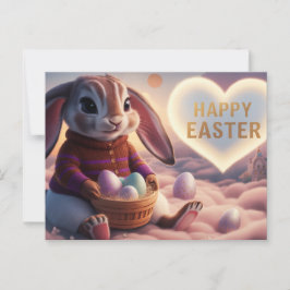 Cartão Postal Poscards Happy Easter Lapin