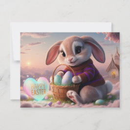 Cartão Postal Poscards Happy Easter Lapin 02