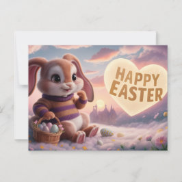 Cartão Postal Poscards Happy Easter Lapin 04