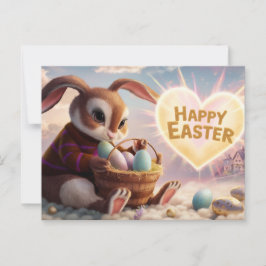 Cartão Postal Poscards Happy Easter Lapin 05