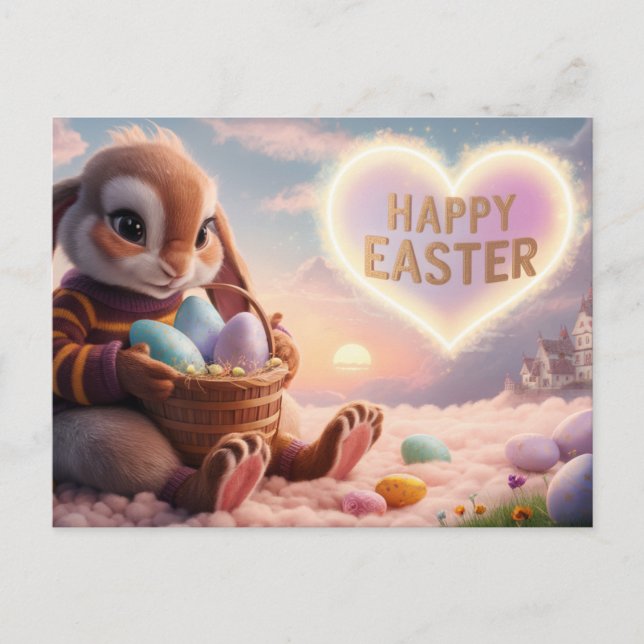 Cartão Postal Poscards Happy Easter Lapin 06 (Frente)