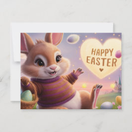 Cartão Postal Poscards Happy Easter Lapin 07