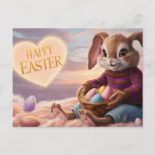 Cartão Postal Poscards Happy Easter Lapin 09 (Frente)