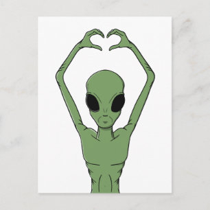 Cartão Postal Pose do Coração Alien