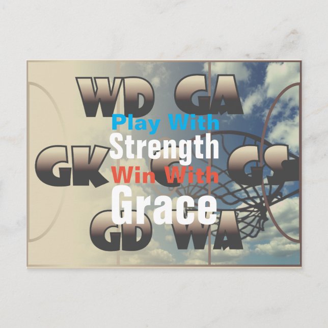 Cartão Postal Posições do Netball Player com Cotação (Frente)