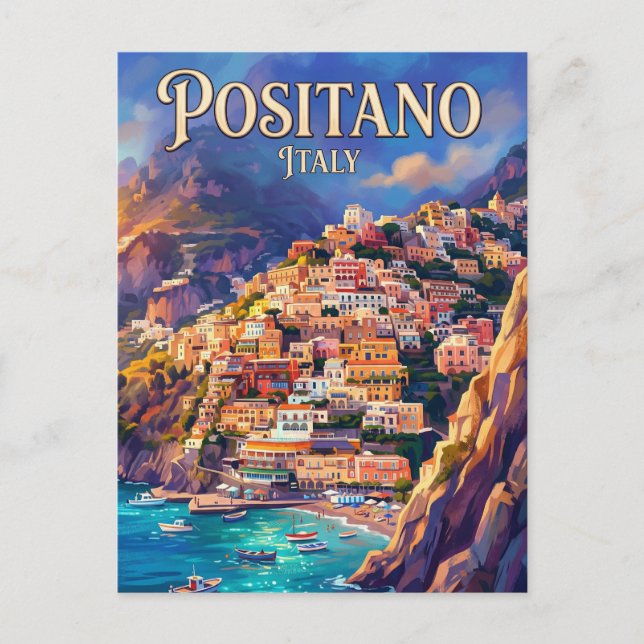 Cartão Postal Positano Itália (Frente)