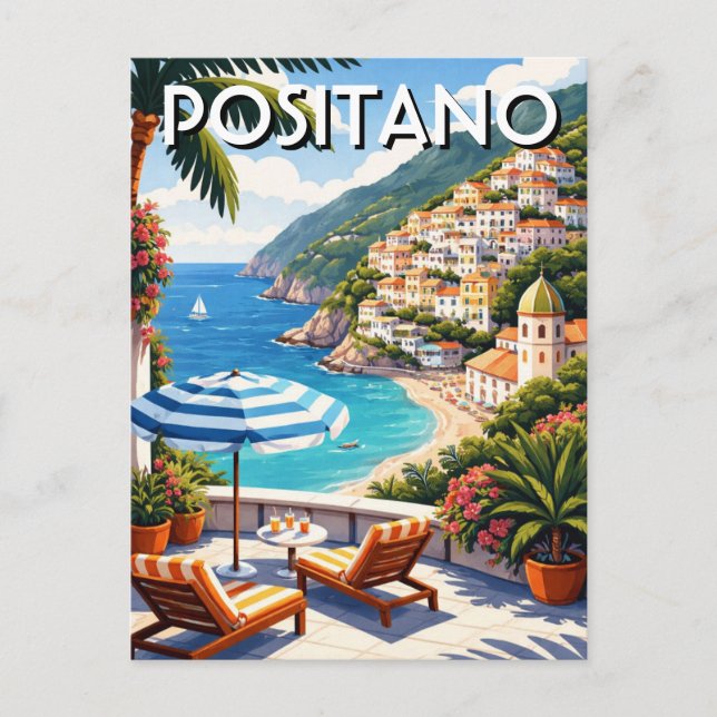Cartão Postal Positano Itália (Frente)