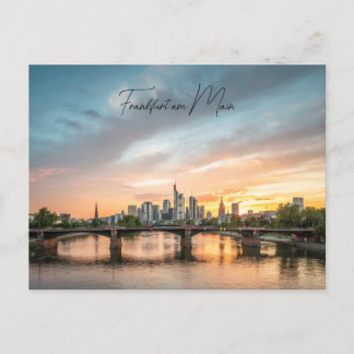 Cartão Postal Poskarte Frankfurt , Skyline im Sonnenuntergang
