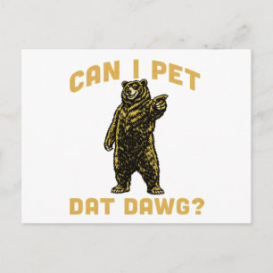 Cartão Postal Posso Acariciar Esse Cachorro Urso Engraçado Amant