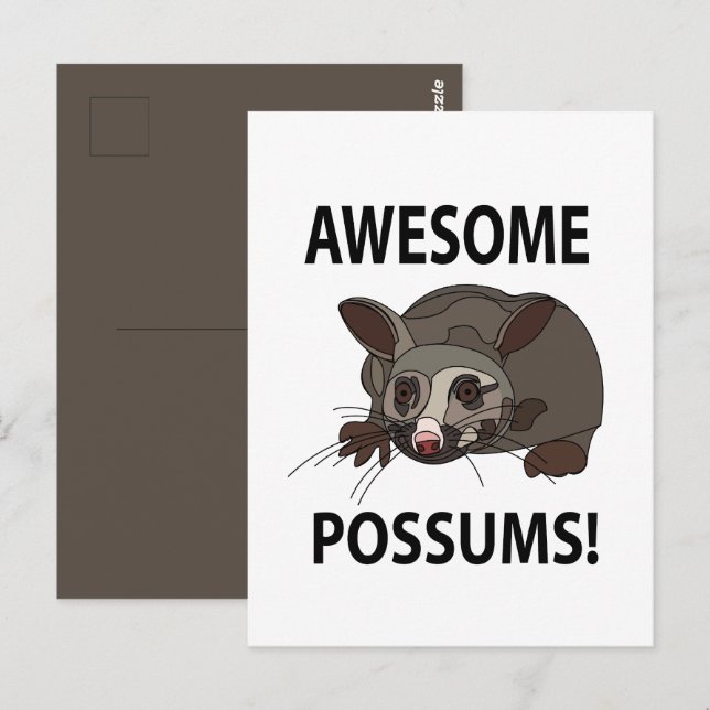 Cartão Postal Possums Incríveis Possums Divertidos (Frente/Verso)