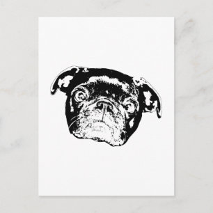 Cartão Postal Post da Temporada do Pug