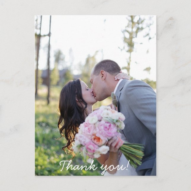 Cartão Postal Posta de casamento Obrigado (Frente)