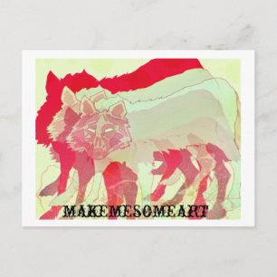 Cartão Postal postacard de lobo