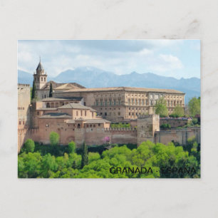Cartão Postal postal Alhambra de Granada, Espanha