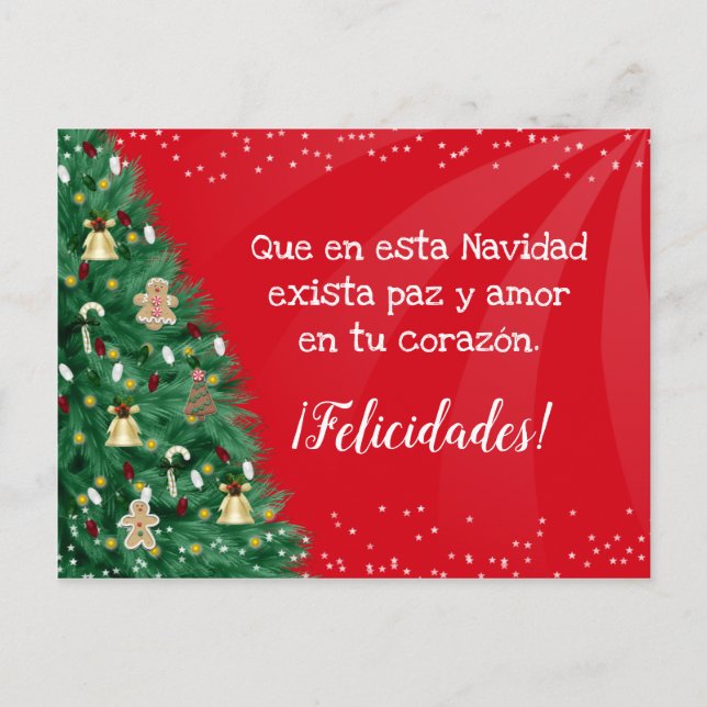 Cartão Postal Postal Árbol de Navidad - Personalizável (Frente)