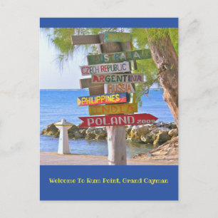 Cartão Postal postal/Bem-vindo ao Rum Point, Grande Cayman
