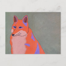 Postal con diseño de un gracioso zorro
