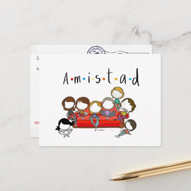 Cartão Postal Postal de amistad para san valentin (Frente/Verso In Situ)