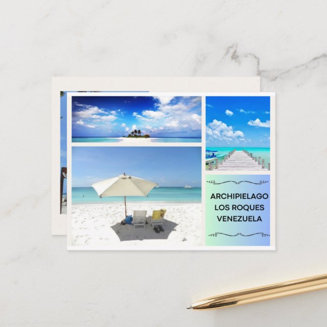 CARTÃO POSTAL POSTAL DE ARCHIPIELAGO LOS ROQUES (Frente/Verso In Situ)