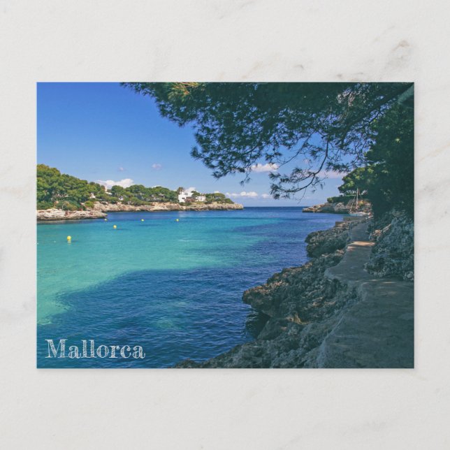 Cartão Postal postal de Cala D'Or en la isla de Mallorca (Frente)
